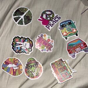 Large groovy peace stickers